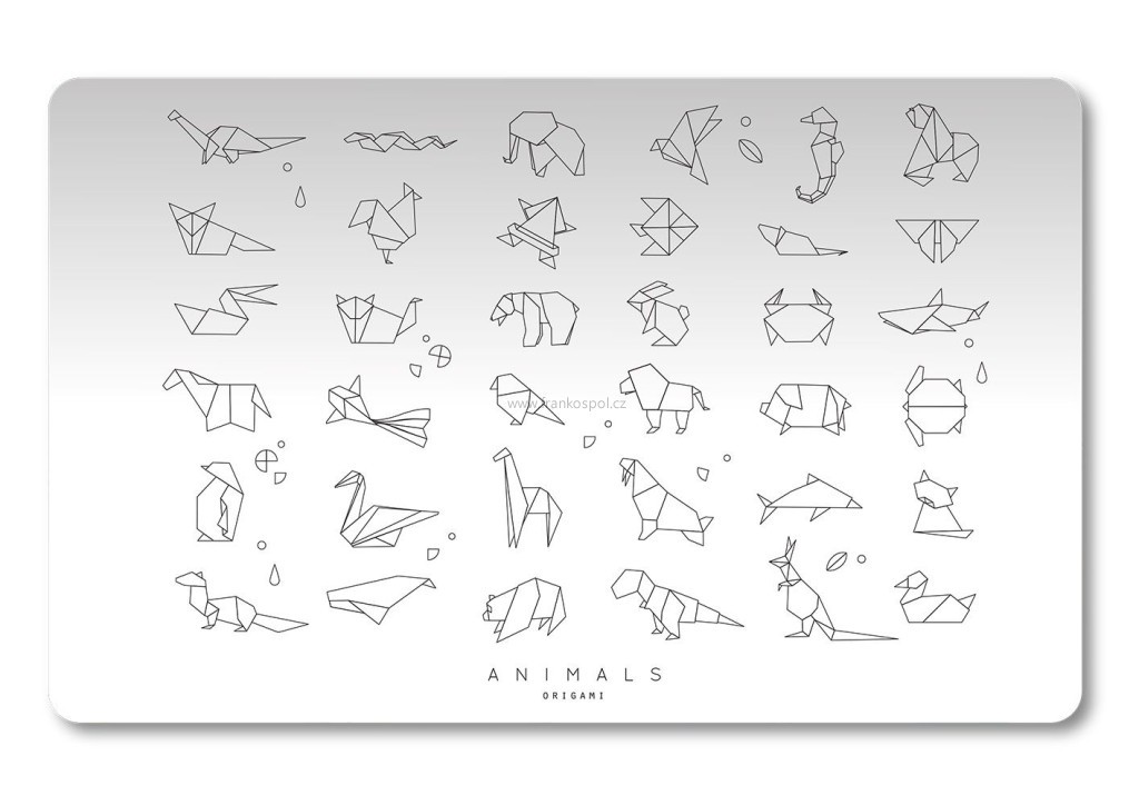 Podložka na stůl 60 x 44 cm, Origami animals
