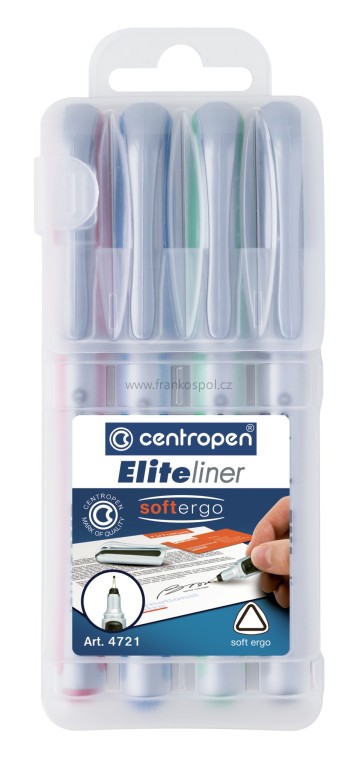 Popisovač CENTROPEN 4721 Elite Liner, sada 4 barev