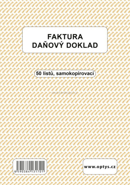 Faktura A5, samopropisovací, 50 listů
