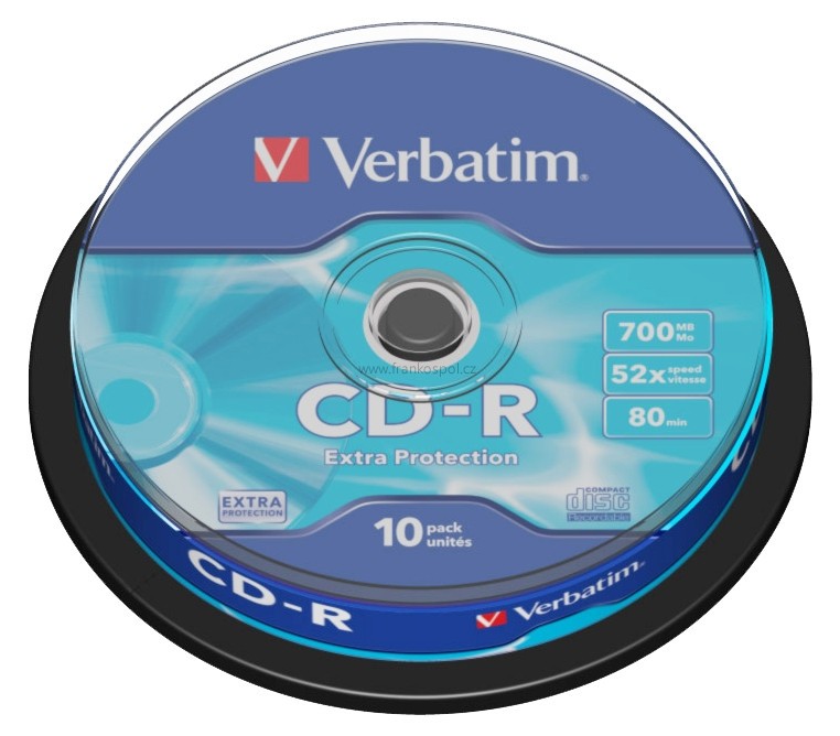 CD-R Verbatim Extra Protection 700MB 52x, cake box 10 ks
