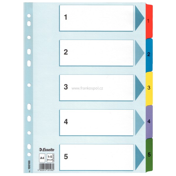 Rozdružovač ESSELTE, MYLAR 1-5 zesílený