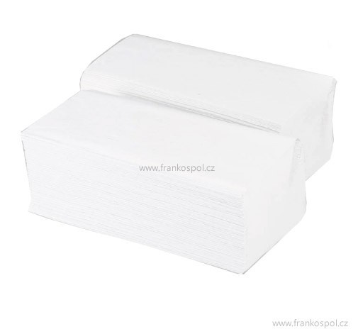 Papírové ručníky ZZ bílé 4000ks, 1-vrstvé, 25 x 21 cm