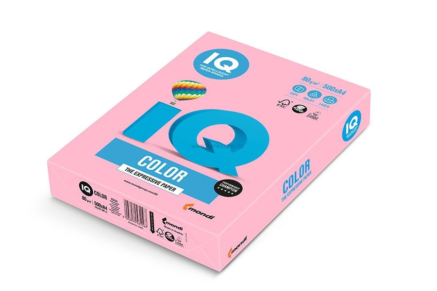 Barevný papír IQ COLOR, A4, 80 g, 500 listů, plameňák