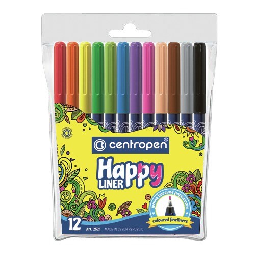 Popisovač CENTROPEN Happy liner 2521, 12 ks