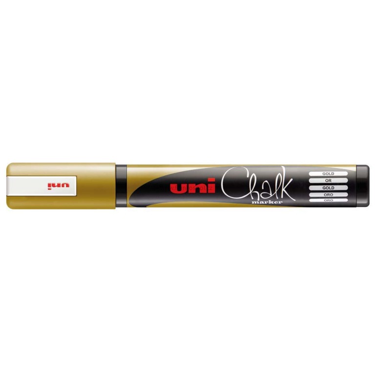 Křídový popisovač UNI Chalk Marker, 1,8-2,5 mm, zlatý