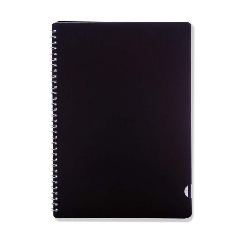 Kroužkový blok BOBO Plastic Black, A4, linkovaný