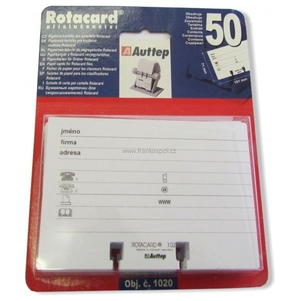 Náhradní náplň do vizitkáře ROTACARD, papírová kartička