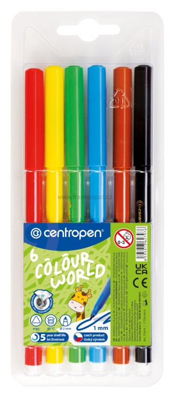 Popisovač CENTROPEN Colour World 7550/6, sada 6 ks
