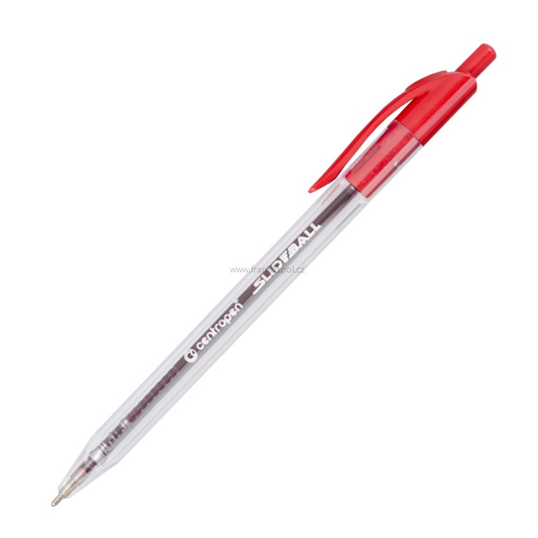 Kuličkové pero CENTROPEN 2225 Slideball Clicker, červené