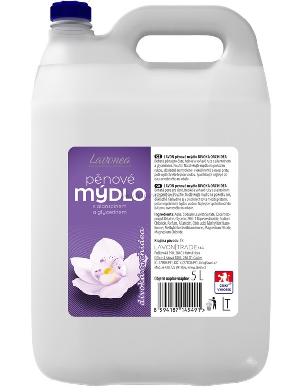 Pěnové mýdlo LAVONEA, divoká orchidea, 5 l