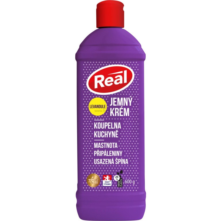 REAL jemný čistící krém, 600 g, Levandule