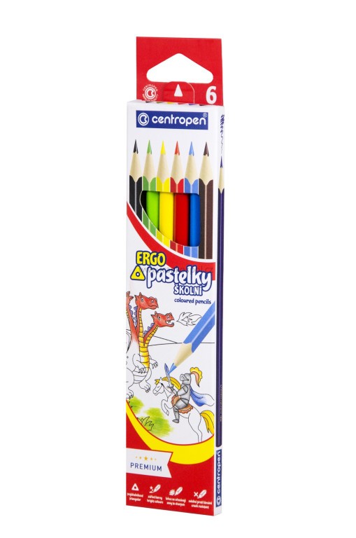 Pastelky CENTROPEN 9521, trojhranné, 6 barev