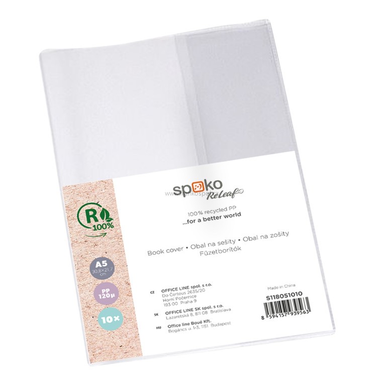 SPOKO ReLeaf obal na sešit A5, PP, 120 mic