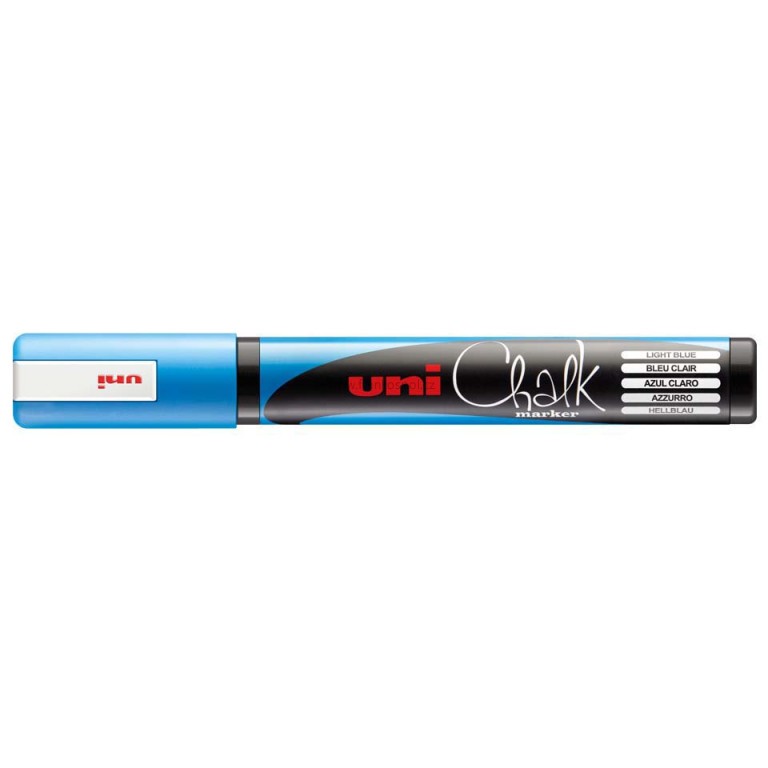 Křídový popisovač UNI Chalk Marker, 1,8-2,5 mm, světle modrý