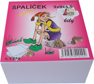 Kostka lepená bílá