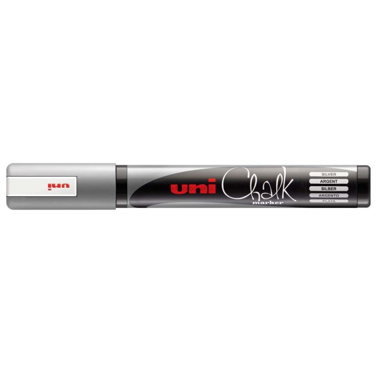 Křídový popisovač UNI Chalk Marker, 1,8-2,5 mm, stříbrný