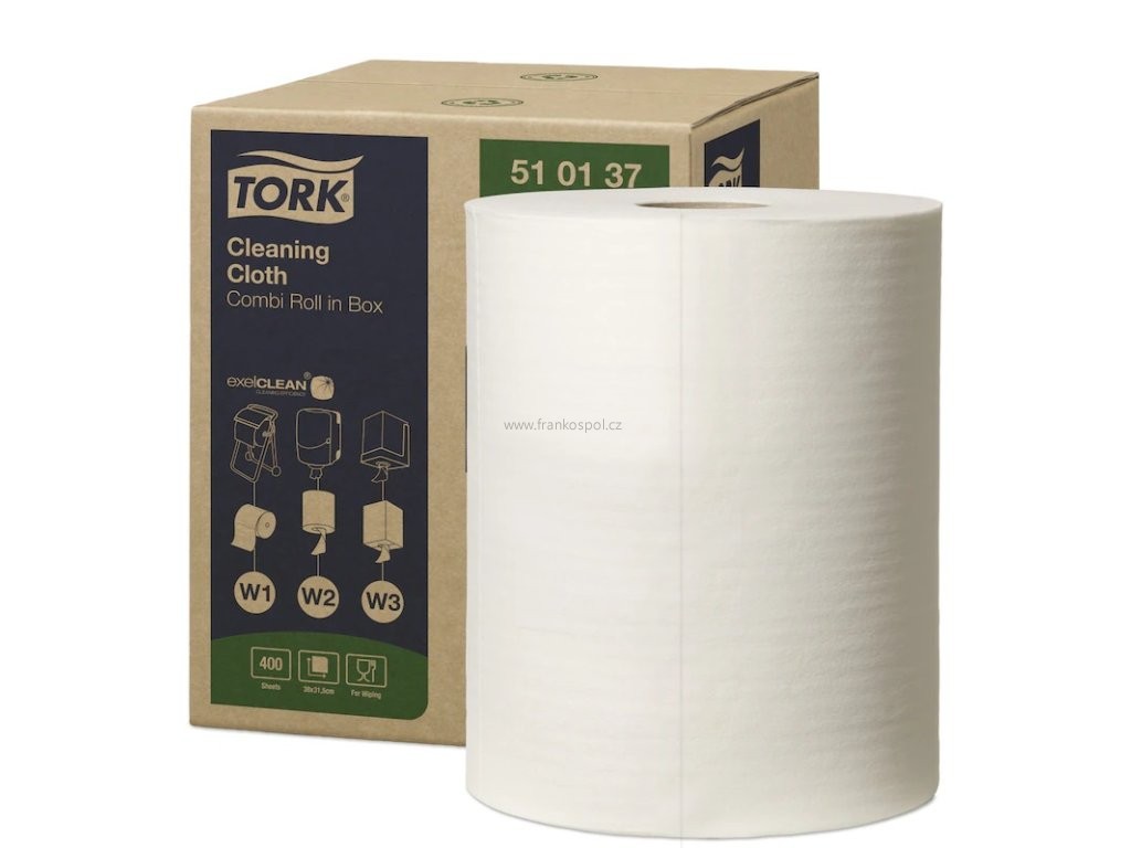 Utěrka v roli TORK Premium 510 netkaná textilie, bílá