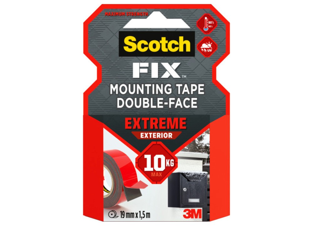 Oboustranná lepicí páska 3M Scotch Extreme, 19 mm x 1,5 m