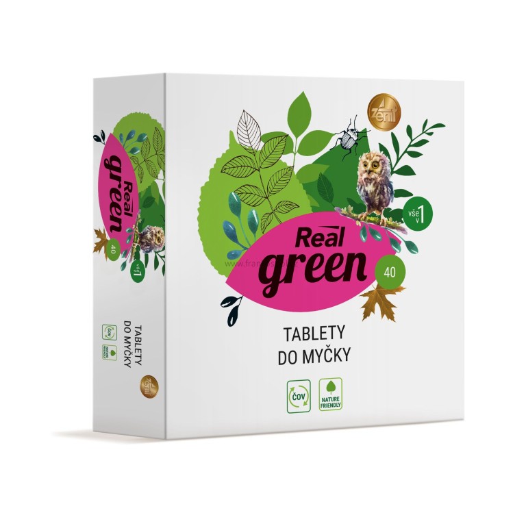 REAL Green Clean tablety do myčky, 40 ks