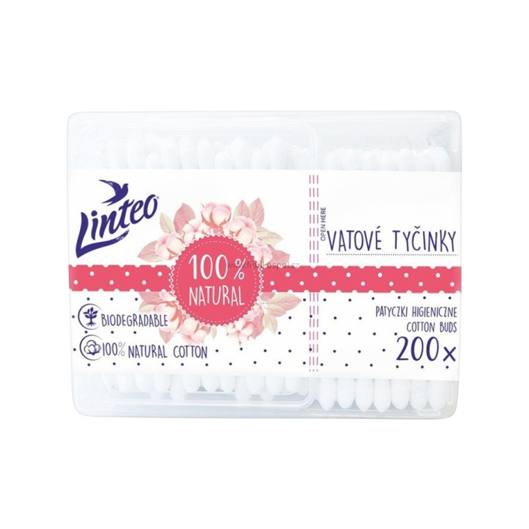 Tyčinky vatové  LINTEO 100% Natural