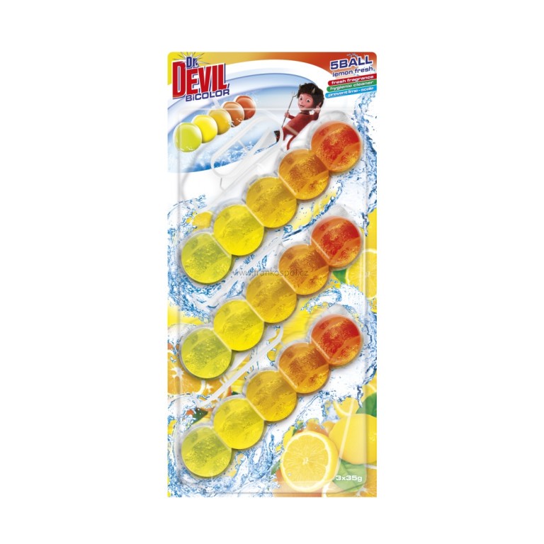 DR.DEVIL BiCOLOR 5Ball WC závěsný blok, 3 x 35 g