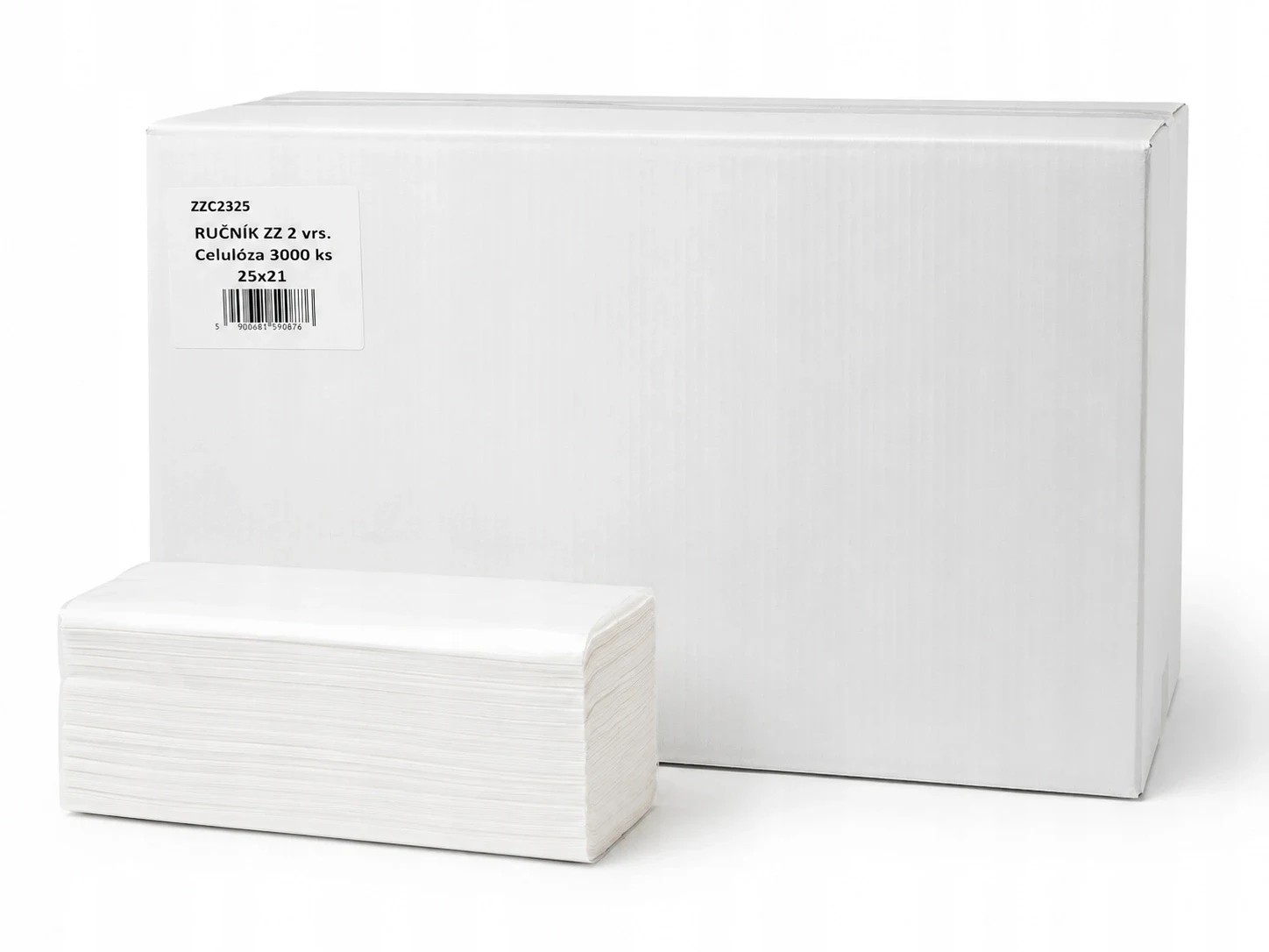 Ručníky skládané ZZ bílá celulóza 2vrstvé 25x21cm, 3000 útržků