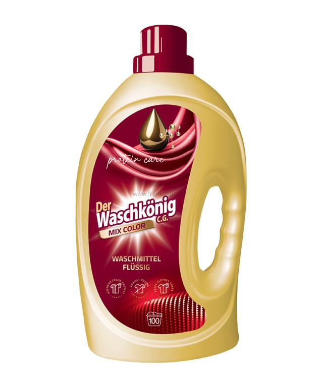 Prací gel WASCHKÖNIG Protein Care, Mix Color, 100 PD, 3 l