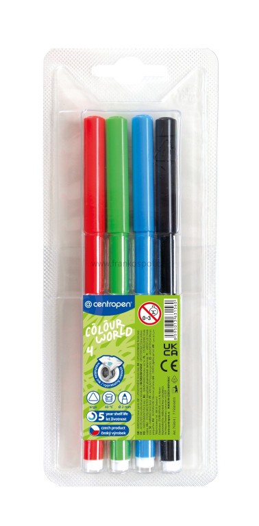 Popisovač CENTROPEN Colour World 7550/4, sada 4 ks