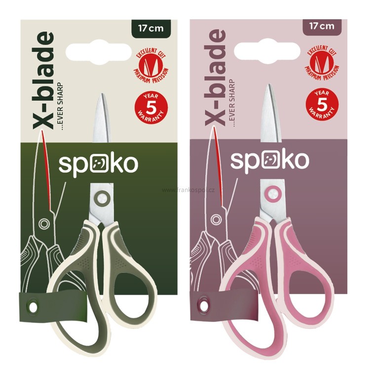 Školní nůžky SPOKO X-blade, asymetrické, 17 cm